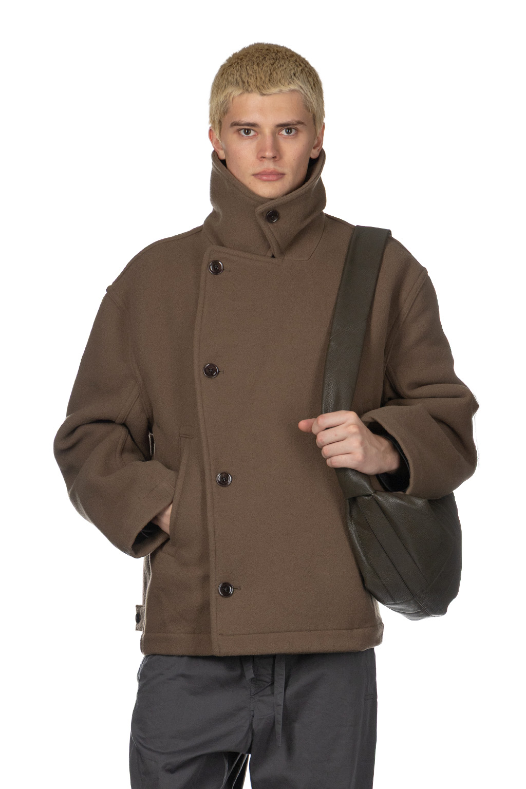 Lemaire - Boxy Peacoat - Dark Squirrel